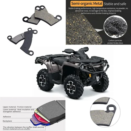 Miniatura 5 de Pastillas de Freno Delanteras y Traseras para Polaris Ranger 800 700 570 500 XP RZR 900 Crew EV Sportsman ACE