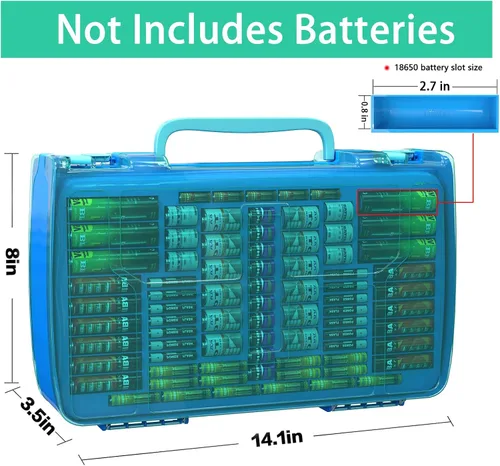 Miniatura 6 de ALCYON Estuche Organizador de Almacenamiento de Baterías de Gran Capacidad para 269 Baterías con Probador, Contenedor Portabaterías de Doble Cara