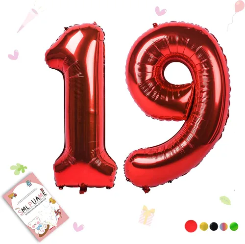 Miniatura 18 de Globos de números de 40 pulgadas del 0 al 9 dorados grandes del número 0, globos digitales para suministros de decoración de celebración de fiesta