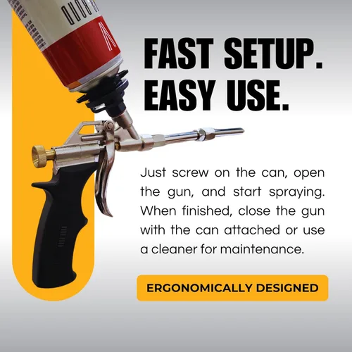 Miniatura 3 de Vega Bond Pistola de espuma Pro Spray – Aplicador profesional de espuma de poliuretano con punta giratoria de 360°, diseño reutilizable de alta