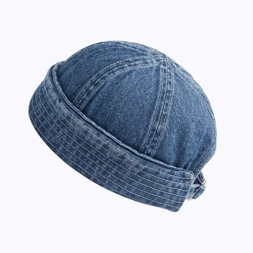 Miniatura 7 de jerague Gorros sin ala con hebilla de cuero ajustable Street Casual Docker Beanie Skull Caps