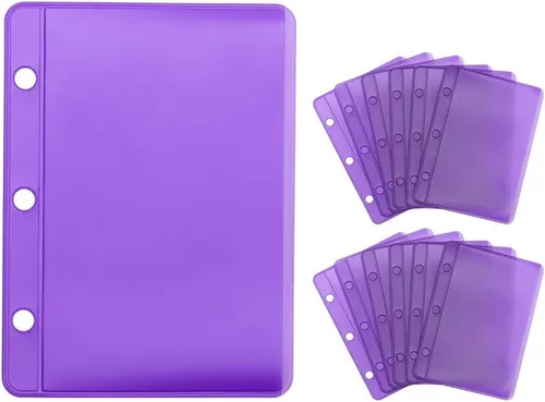 Miniatura 8 de NatSumeBasics 12 mini bolsillos negros para carpetas A9 sin cremallera, insertos para carpetas, sobres de presupuesto en efectivo, protector