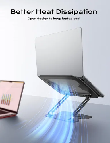 Miniatura 6 de JCZT Soporte Ajustable para Laptop de Escritorio, Elevador Plegable de Metal para Laptop, Soporte Portátil con Montaje para Laptop, Soporte