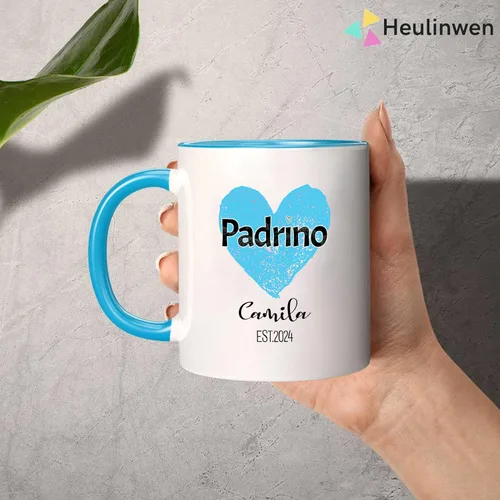 Miniatura 7 de Juego personalizado de Bautizo Recuerdos Juego De 2 Tazas 2024, Padrinos De Bautizo Propuesta Set 2 Tazas Café 11Oz, Para Niño, Niña, Propuesta