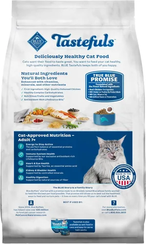Miniatura 2 de Blue Buffalo Tastefuls Alimento Seco para Gatos Maduros para Gatos Adultos de 7+, Fabricado en los Estados Unidos con Ingredientes Naturales, Receta