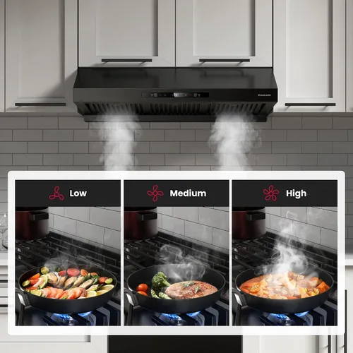 Miniatura 5 de GASLAND Master Campana extractora debajo del gabinete de 36 pulgadas, negro mate, 700 CFM para ventilador de escape de cocina de cocción de alta