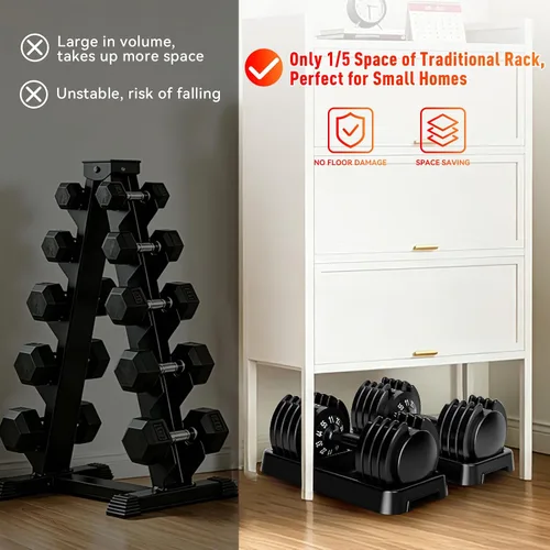 Miniatura 8 de 25/55lb Pair Adjustable Dumbbell Set, Adjustable Dumbbells Set of 2, 5 in 1/10 in 1 Free Weights Dumbbells Set with Anti-Slip Texture Handle