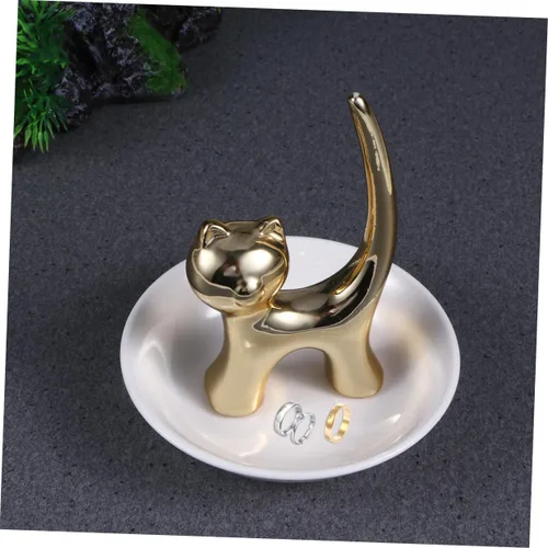 Miniatura 9 de NOLITOY 2pcs Bandejas Decorativas Decorative Jewelry Plate Ring Dish Jewelry Dish Plate Animal Jewelry Plate Ceramic Plate Dish Womans Rings Jewelry