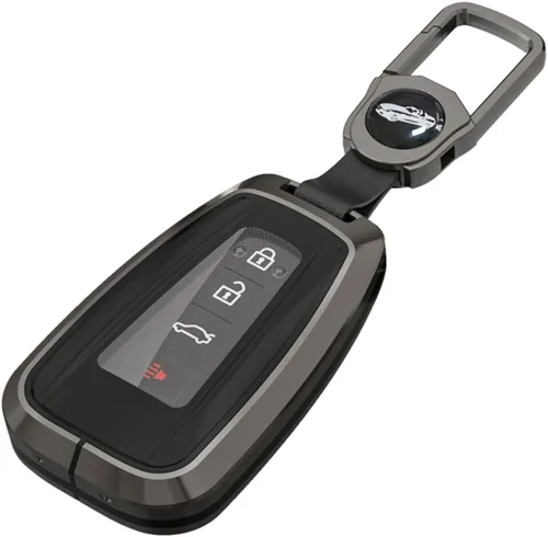 Funda para llavero Toyota con llavero, carcasa de metal suave TPU de protección completa para Toyota 2016-2023 RAV4 Highlander Camry Corolla Avalon