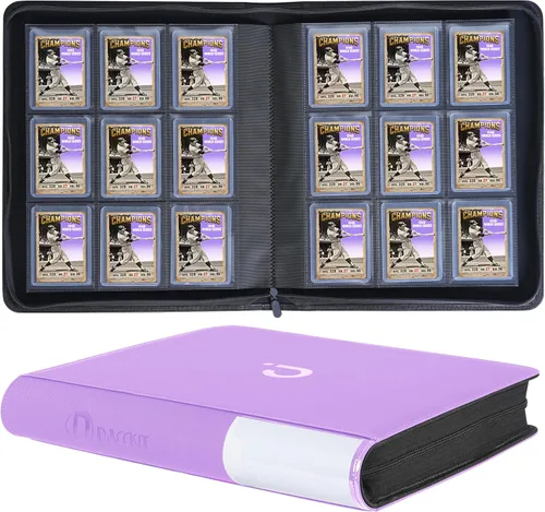 Miniatura 9 de D DACCKIT Carpeta Toploader con capacidad para 288 cargadores superiores, carpeta con 9 bolsillos superiores para tarjeteros rígidos de 3 x 4