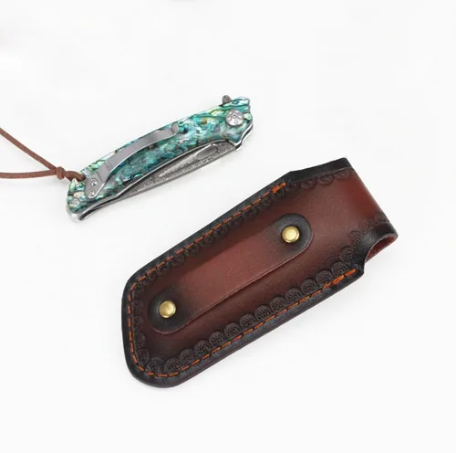 Miniatura 4 de Fundas para Cuchillos de Tienda, Funda para Cuchillo de Bolsillo de 5.1 pulgadas para Cinturón, Funda de Cuero para Cuchillo para Cinturón