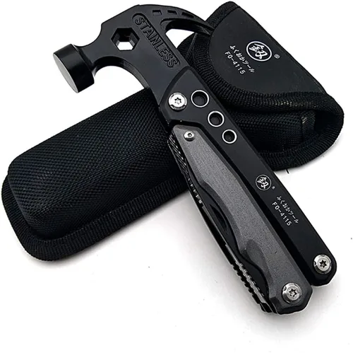 Miniatura 7 de Hammer & Pliers Herramienta multifuncional 14 en 1 Kit portátil para emergencias de automóvil, camping, hogar