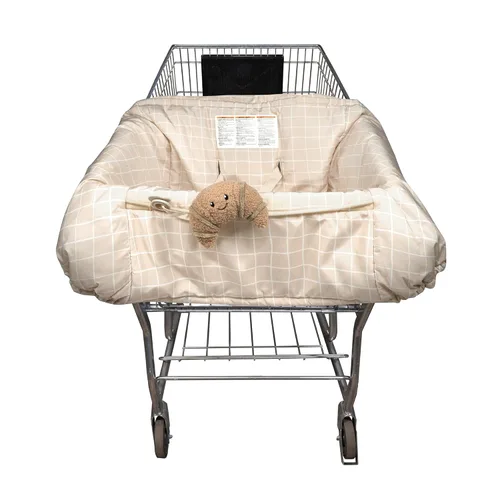 Boppy Funda para carrito de compras para bebé, cobertura de 360° para bebés con arnés de seguridad, correa de juguete, colocación con una sola mano,