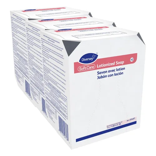Miniatura 5 de Diversey 05487. Jabón de manos locionizado Soft Care, Recambio de cartucho BIB rosa perlado hidratante para dispensador Elite, aroma floral, 33.8 fl