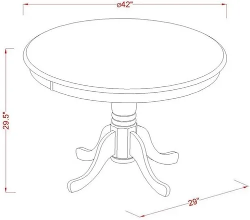 Miniatura 5 de East West Furniture HBIP3-LWH-C Hartland - Juego de comedor de 3 piezas para espacios pequeños, contiene una mesa redonda con pedestal y 2 sillas