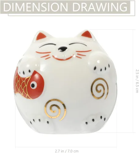 Miniatura 2 de Alcancía de cerámica para gatos, tarro de dinero para gatos, estilo japonés, para niños, para cumpleaños, Navidad, Año Nuevo, decoración del hogar