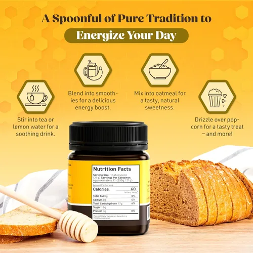Miniatura 2 de Arwa Foods Royal Sidr AA+ - Miel cruda Royal Yemeni de Wadi of Douan - Miel cruda 100% sin filtrar, cruda y pura, sellada y empaquetada en Estados