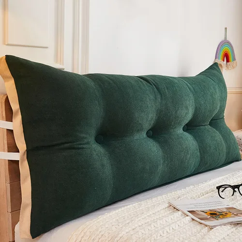 Miniatura 11 de Almohada de cama de lectura con cuña, almohada de forro polar de algodón, almohada grande para cabecero, respaldo de cama, cojín de apoyo de Azul