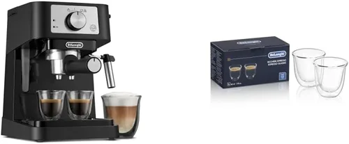 Miniatura 3 de De'Longhi Stilosa - Máquina manual de café expreso, cafetera con leche y capuchino y jarra de espuma de leche de acero inoxidable, 12 onzas