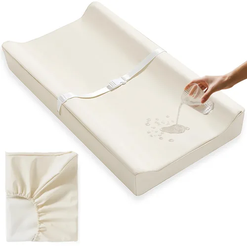 Fundas de cambiador de pañales de cuero vegano para niña, niño, impermeable y lavable, suave funda para cambiador de pañales. Se adapta a
