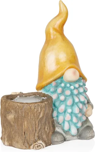 Miniatura 19 de Alpine Corporation Estatua Decorativa de Gnomo de Jardín Tradicional para Exteriores de 12 Pulgadas de Alto para Patio Gnomo de jardín tradicional