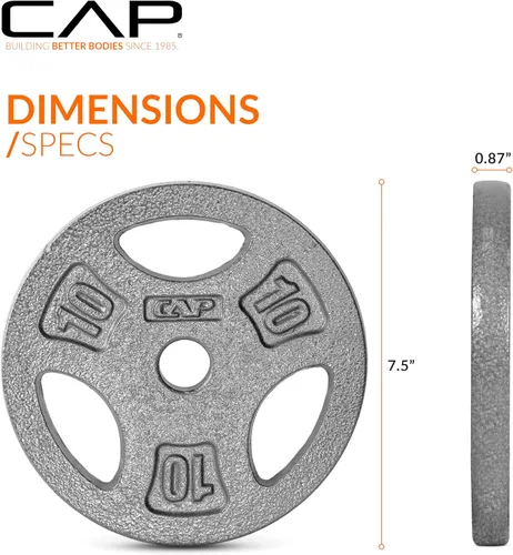 Miniatura 4 de CAP Barbell Placas de peso de agarre estándar de 1 pulgada Gris