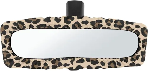 Miniatura 25 de Funda para espejo retrovisor de automóvil con estampado de vaca negro, protector de espejo retrovisor automático elástico