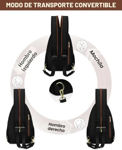 Miniatura 2 de LOVEVOOK - Mochila convertible tipo bandolera para mujeres, mochila pequeña para pañales, para senderismo, mochila resistente al agua para viajes