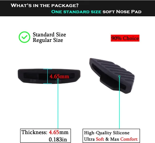 Miniatura 4 de Almohadillas de nariz de repuesto de tamaño estándar para gafas de sol Oakley Mercenary OO9424, color negro