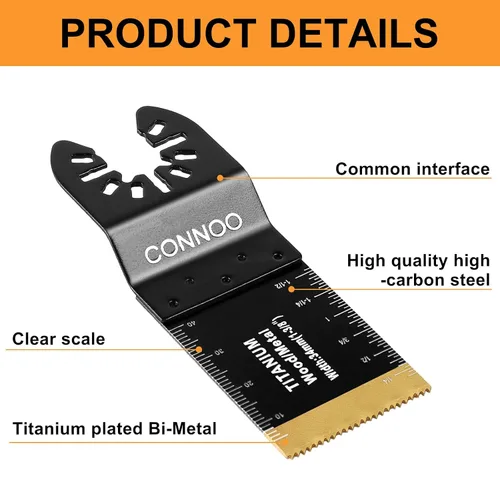 Miniatura 6 de CONNOO Paquete de 120 hojas de sierra oscilantes, cuchillas oscilantes multiherramienta para madera y plástico, dientes largos japoneses, kits