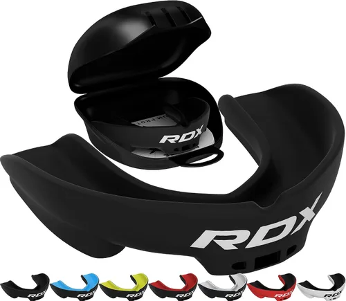 Miniatura 13 de RDX Protector Bucal para Boxeo MMA Kickboxing Muay Thai Judo Karate - Protector de Mandíbula con Funda de Almacenamiento para Adultos, Artes Rojo