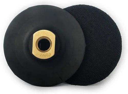 Miniatura 7 de Almohadilla de respaldo de goma de 5 ", almohadillas de respaldo negras, soporte de gancho y bucle 5/8-11 rosca para amoladora angular, 1 unidad