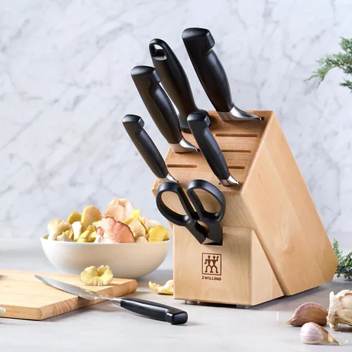 Miniatura 4 de ZWILLING Four Star Anniversary - Juego de bloques de cuchillos de 8 piezas Abedul