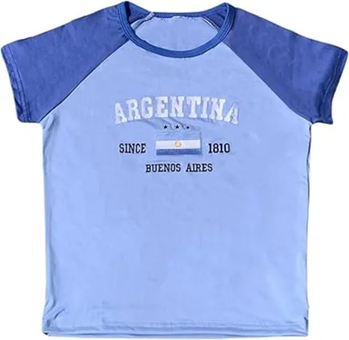 Miniatura 4 de Colombia Baby Tee Verano Crop Tops Y2k Ropa México Jersey 90s Graphic Tee 2000s Salir
