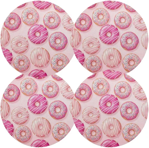 Miniatura 2 de Pink Donuts Round Placemat, Non Slip Heat Resistant Mats for Kitchen one sizex1