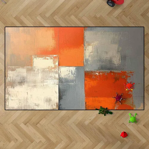 Miniatura 48 de TOMWISH - Alfombra abstracta pintada a mano en blanco y negro con pintura dorada, sala de estar, dormitorio, decoración de suelo, alfombra