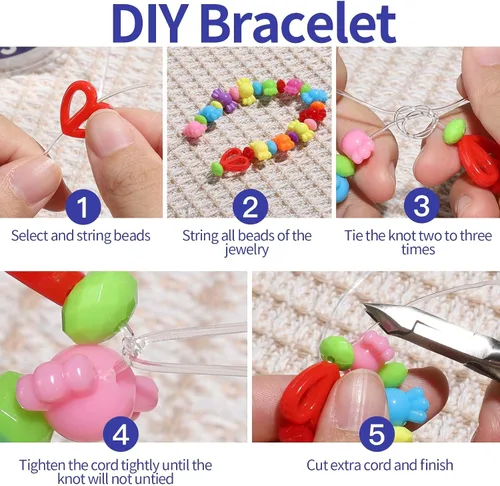 Miniatura 6 de FANDAMEI Cordón elástico de 1mm para pulseras, cordón de cuentas elásticas de cristal para pulseras de joyería, cuerda elástica transparente