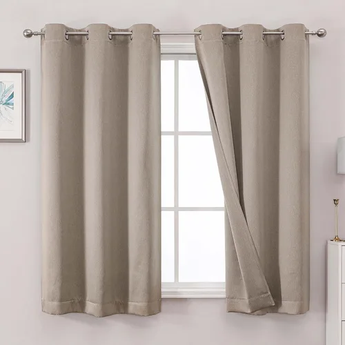 Miniatura 11 de OWENIE Cortinas 100% opacas de 96 pulgadas de largo, 2 paneles para dormitorio, sala de estar, cortinas superiores con aislamiento térmico