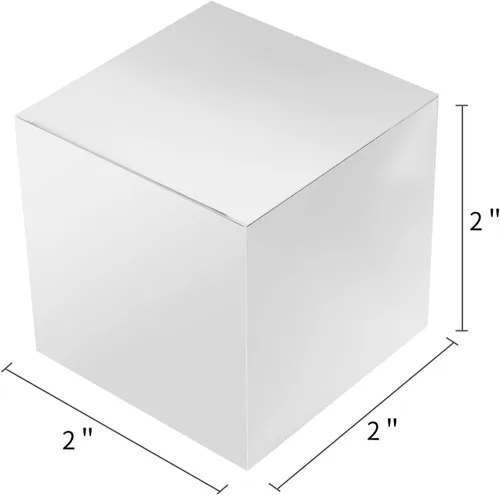 Miniatura 6 de Paquete de 100 Cajas de Regalo Pequeñas, Cajas de Favor de 2x2x2 Pulgadas, Cajas de Regalo de Papel Plateado con Tapas para Regalos, Manualidades