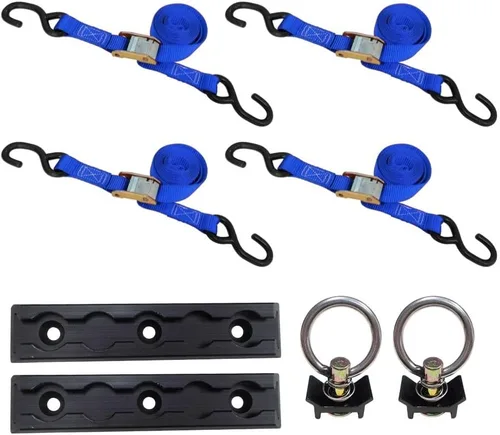 Miniatura 8 de Mega Cargo Control - Hebilla de leva resistente de 1" x 6' con ganchos S recubiertos de negro - WLL 400 lbs. Paquete de 4