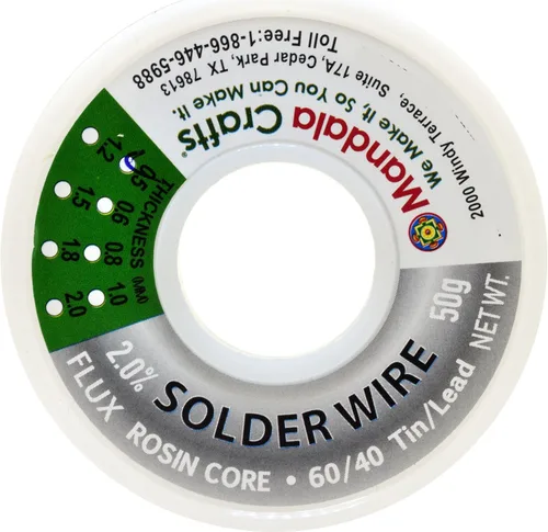 Miniatura 3 de Mandala Crafts Sn99 Ag0.3 Cu0.7 0.6mm 0.8mm 1mm 1.5mm. Cable de soldadura sin plomo con núcleo de colofonia flux