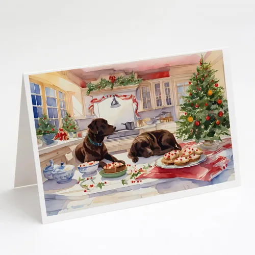 Miniatura 105 de Caroline's Treasures DAC3884GCA7P Paquete de 8 tarjetas en blanco de Navidad con galletas de husky siberiano Tarjetas de felicitación con sobres