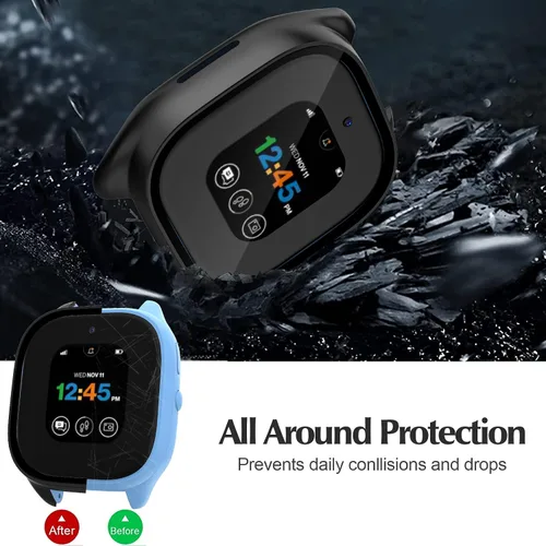 Miniatura 5 de Paquete de 2 fundas compatibles con Verizon Gizmo Watch 3, protector de pantalla de policarbonato duro de policarbonato integrado, protector