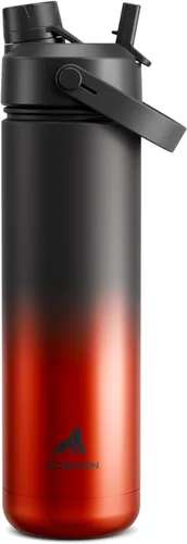 Miniatura 57 de POWCAN - Botella de agua térmica 2 en 1, sorbete y tapa con boquilla, antifugas, acero inoxidable sin BPA, apta portavasos automóvil, bebida fría 24