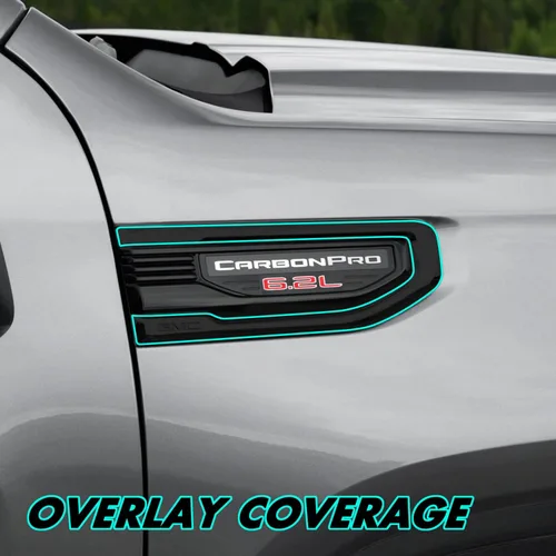 Miniatura 2 de SlickMod Eliminación de Cromo Revestimiento de Vinilo Opaco para Moldura de Guardabarros GMC Sierra 1500 2019-2023