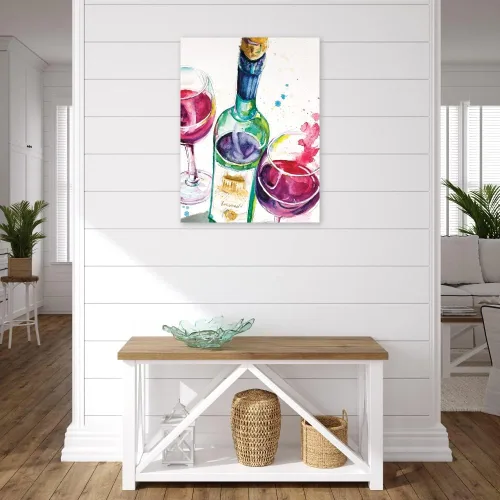 Miniatura 4 de Fine Art Canvas Lienzo decorativo de pared con vino tinto y blanco por la artista Patricia Pinto para sala de estar, dormitorio, baño, cocina