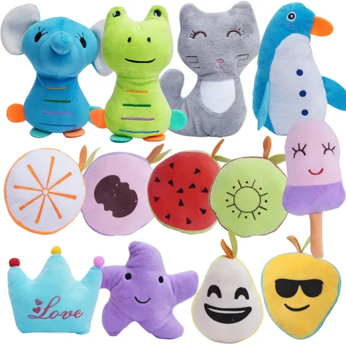 Miniatura 2 de HDMOTU Paquete de 26 juguetes chirriantes suaves para perros pequeños y medianos, juguetes chirriantes favoritos lindos y cómodos para cachorros