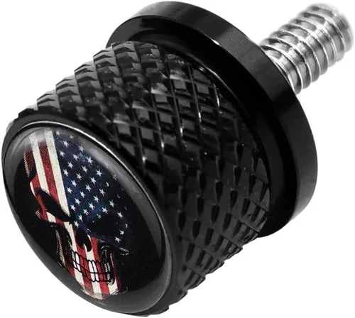 Miniatura 8 de Tornillo de perno de asiento de guardabarros moleteado inoxidable de 1/4 "-20 roscas compatible con Harley Sportster Dyna Softail Touring CVO Negro