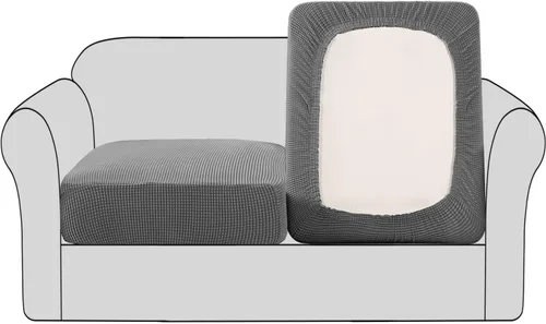 Miniatura 34 de H.VERSAILTEX - Fundas elásticas para cojín de sofá individual, fundas de asiento para silla de sofá, protector de cojín con tejido jacquard de sarga