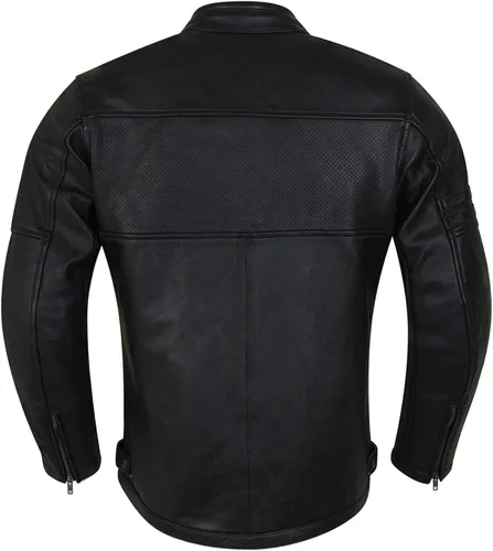 Miniatura 4 de Vance Leather s' Commuter Cafe Racer - Chaqueta de cuero para motocicleta con armadura para hombre